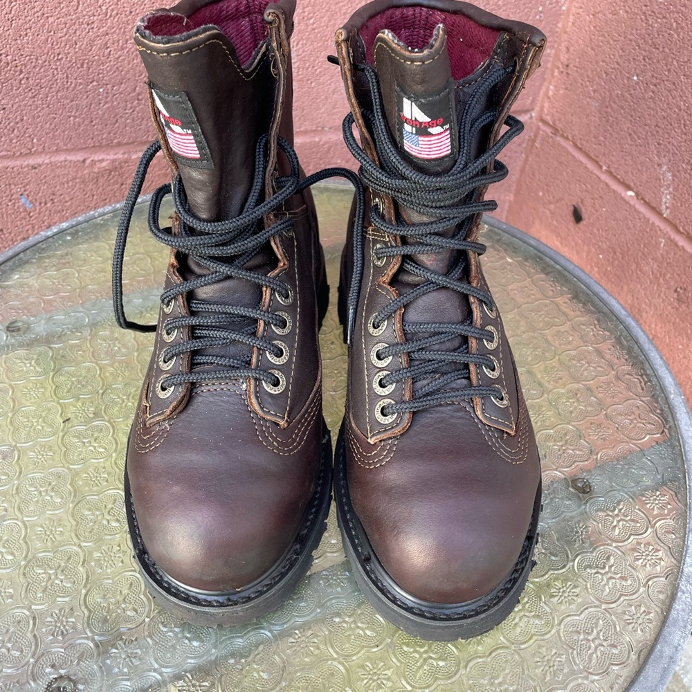 New Iron Age Steel Toe Work Boots Size 8D Men’s